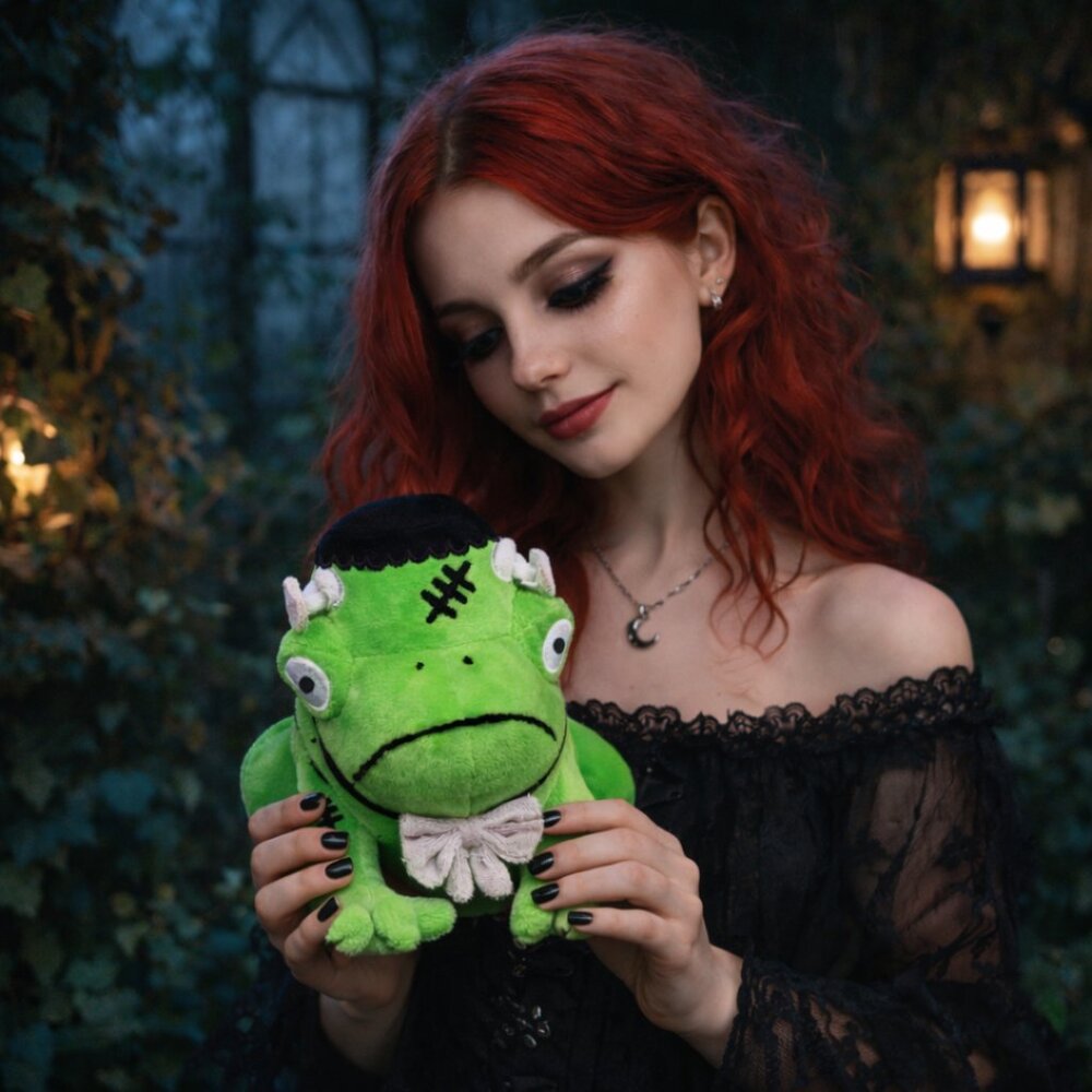Frankentoad 8” Gothic Frankenstein Frog Plush